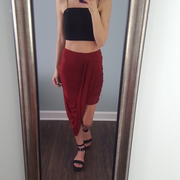 Free People Dresses & Skirts - Free People Twist and Shout Red Jersey Skirt